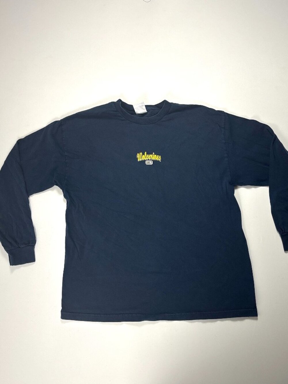 Vintage University Of Michigan Long Sleeve Shirt Blue Sz L/XL UM AAA